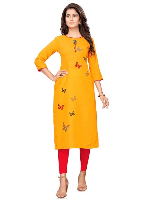 conversational printed straight kurta - 16374319 - Very Small Image - 1