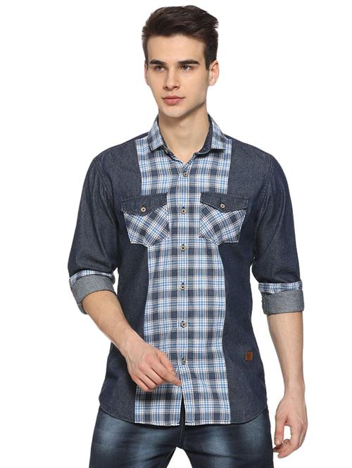mens checks casual shirt - 16375418 - Very Small Image - 1