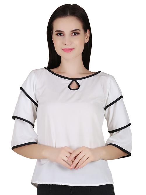 key hole neck contrast piped top - 16375492 - Very Small Image - 1