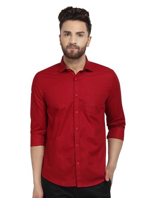 red solid casual shirt - 16379172 - Very Small Image - 1