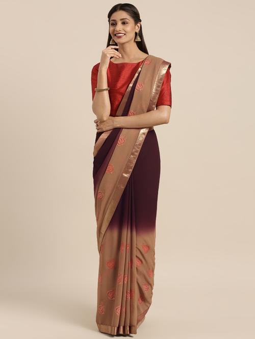 ombre printed saree with blouse - 16379327 - Very Small Image - 1