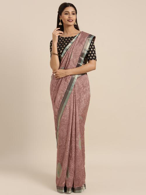 floral bordered saree with blouse - 16379438 - Very Small Image - 1