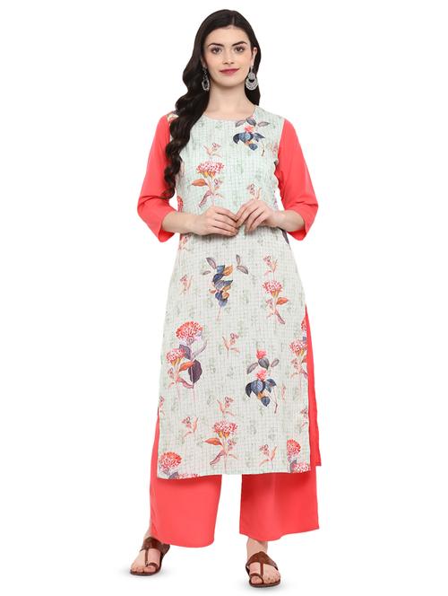 floral straight kurta - 16379475 - Very Small Image - 1