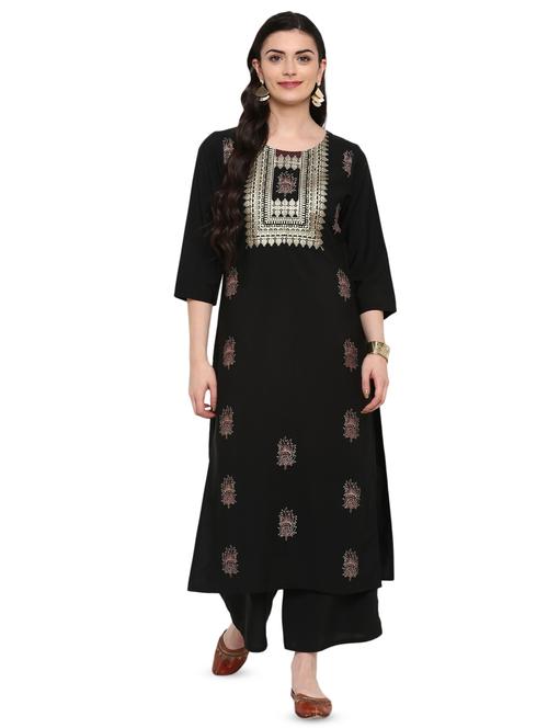 foil printed straight kurta - 16379489 - Very Small Image - 1