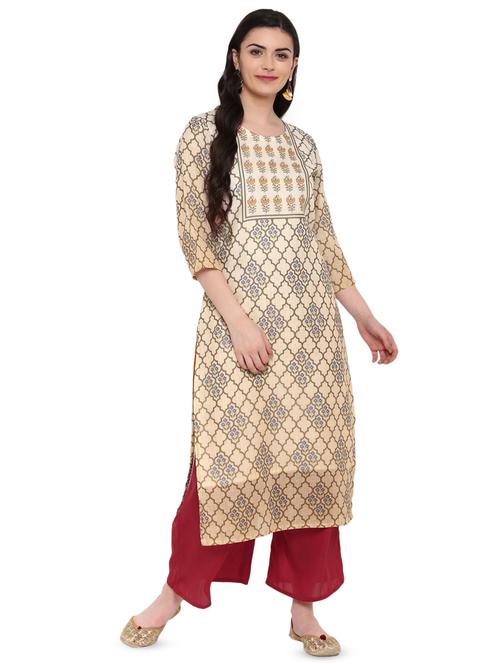 floral straight kurta - 16379491 - Very Small Image - 1