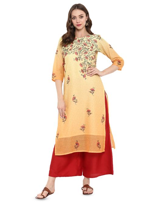 floral straight kurta - 16379493 - Very Small Image - 1