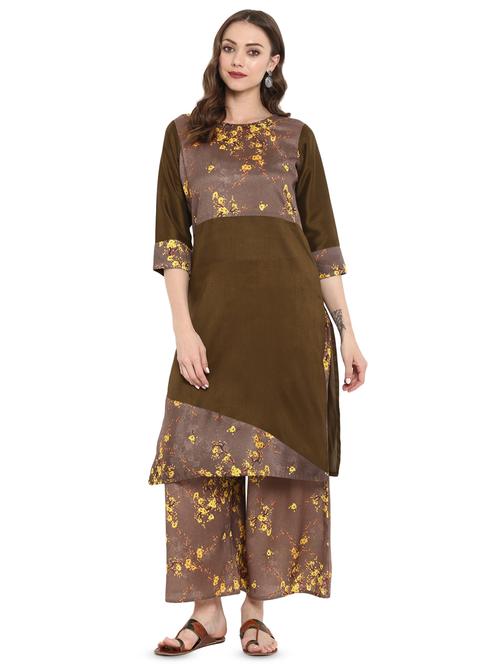 floral straight kurta - 16379494 - Very Small Image - 1
