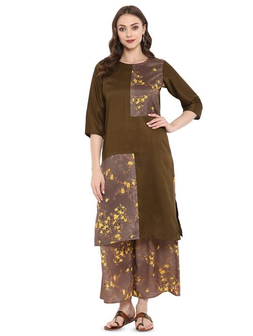 floral straight kurta - 16379495 - Very Small Image - 1