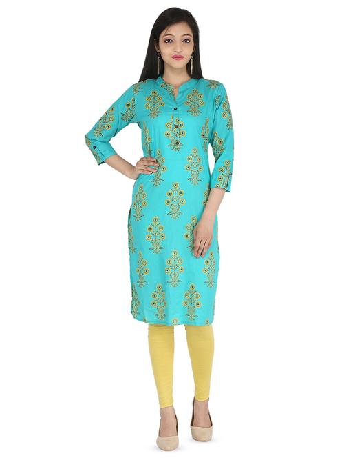 printed straight kurta - 16380609 - Very Small Image - 1