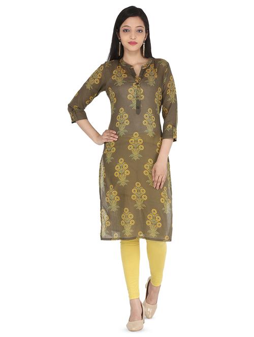 floral straight kurta - 16380621 - Very Small Image - 1