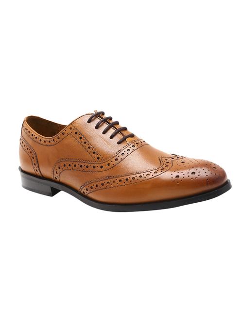 tan leather lace-up brouges - 16380653 - Very Small Image - 1