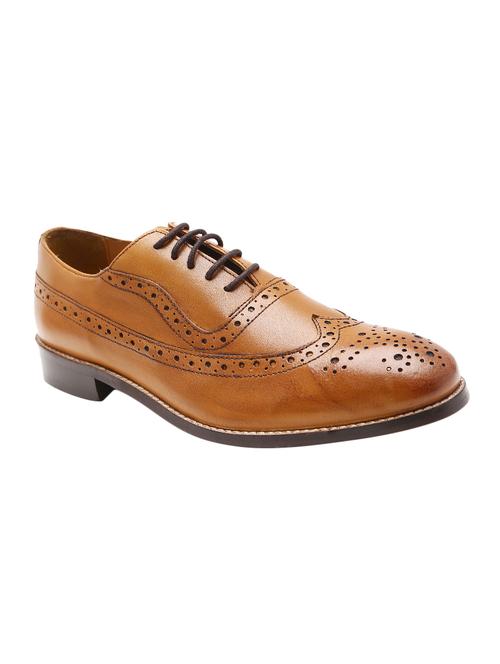 tan leather lace-up brouges - 16380654 - Very Small Image - 1