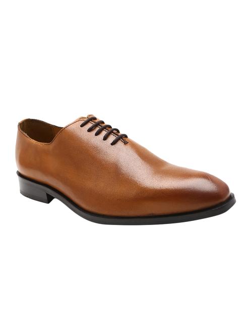 tan leather lace-up oxfords - 16380670 - Very Small Image - 1
