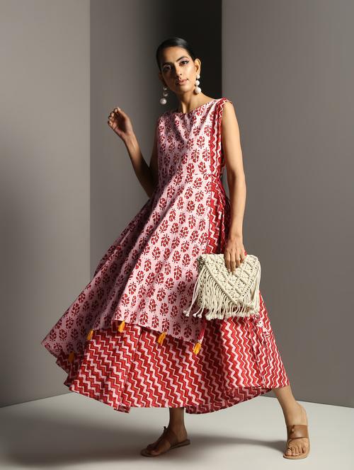 floral layered ethnic dress - 16381301 - Very Small Image - 1