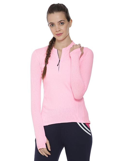 zip up neck solid tee - 16381764 - Very Small Image - 1