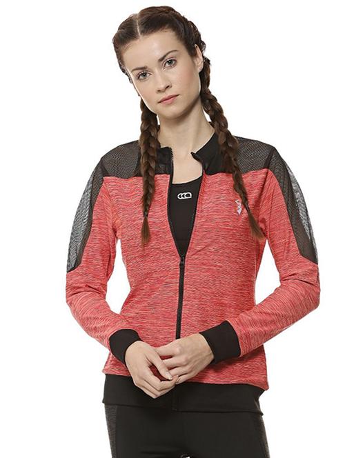 zip up sheer panel sports jacket - 16381787 - Very Small Image - 1