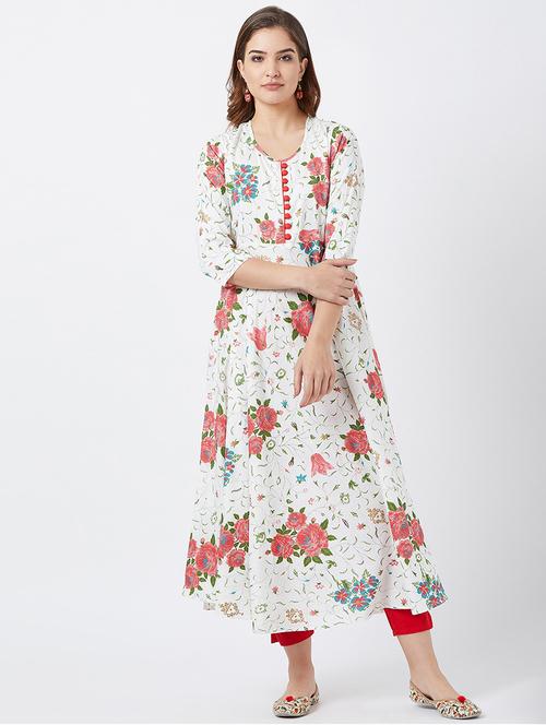 floral flared kurta - 16381912 - Very Small Image - 1