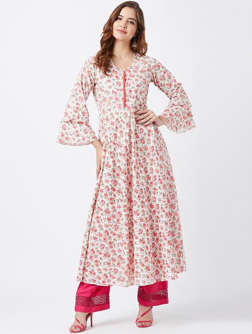 floral flared kurta - 16381915 - Very Small Image - 1