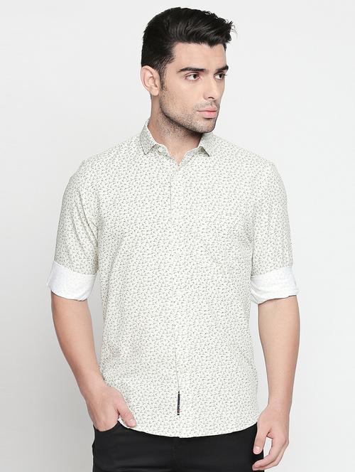 beige cotton blend casual shirt - 16382231 - Very Small Image - 1