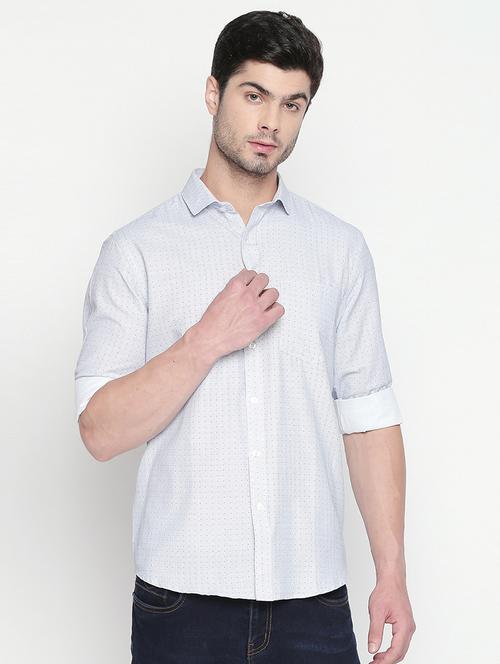 light blue printed casual shirt - 16382234 - Very Small Image - 1
