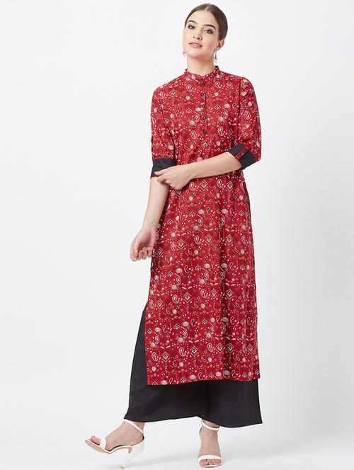 paisley print kurta with palazzo - 16382330 - Very Small Image - 1