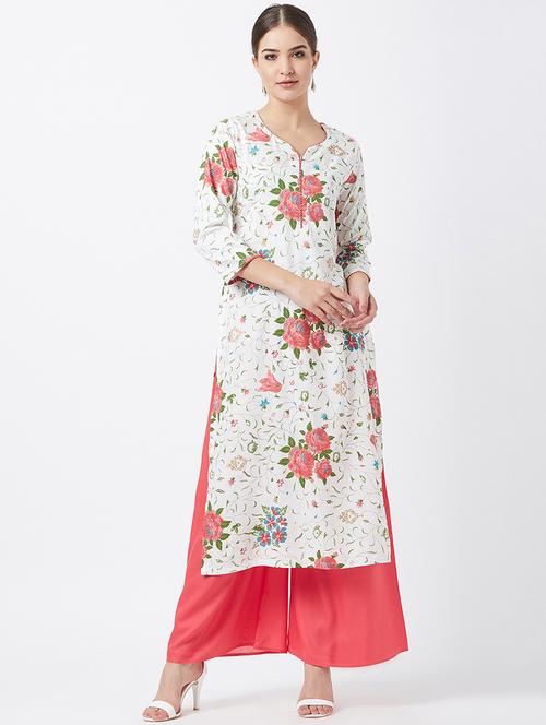 printed kurta with palazzo set - 16382331 - Very Small Image - 1