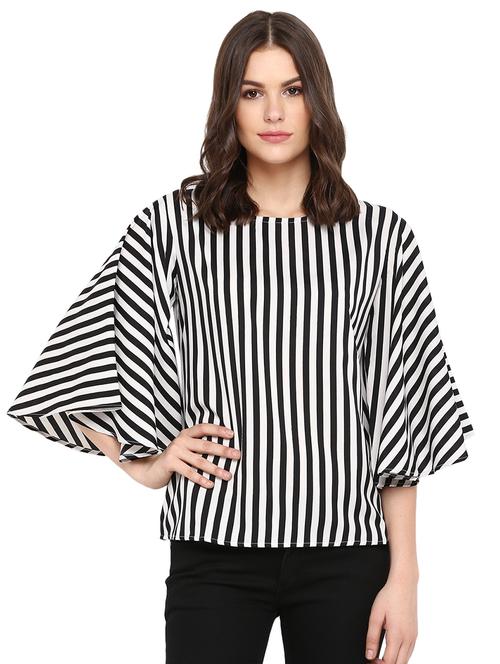 bell sleeved striped top - 16382649 - Very Small Image - 1