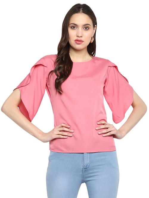 tulip sleeved solid top - 16382705 - Very Small Image - 1