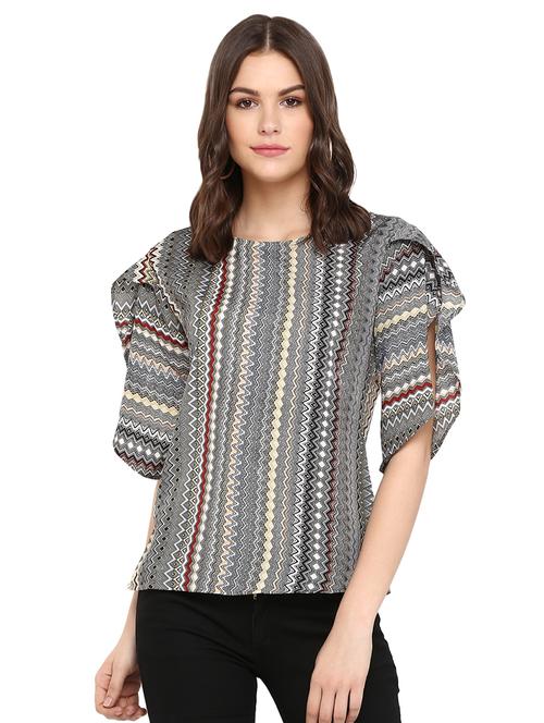 tulip sleeved aztec print top - 16382709 - Very Small Image - 1