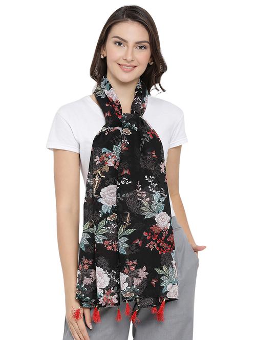 tassel embellished floral stole - 16386353 - Very Small Image - 1