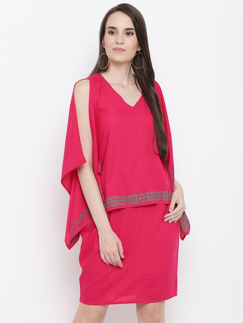 slit sleeved layered sheath dress - 16386538 - Very Small Image - 1