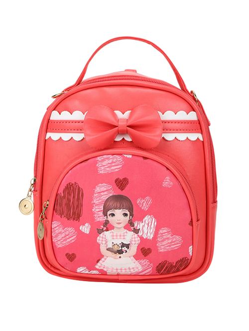 red leatherette (pu) fashion backpack - 16386694 - Very Small Image - 1