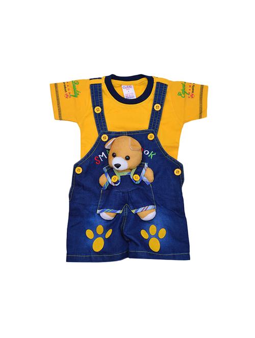 yellow cotton dungaree set - 16386828 - Very Small Image - 1