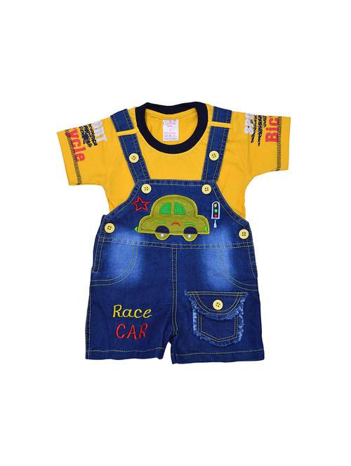 yellow cotton dungaree set - 16386830 - Very Small Image - 1