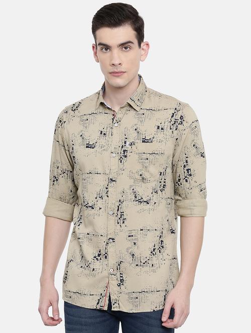 beige cotton casual shirt - 16387643 - Very Small Image - 1