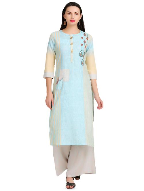 embroidered straight kurta - 16388251 - Very Small Image - 1