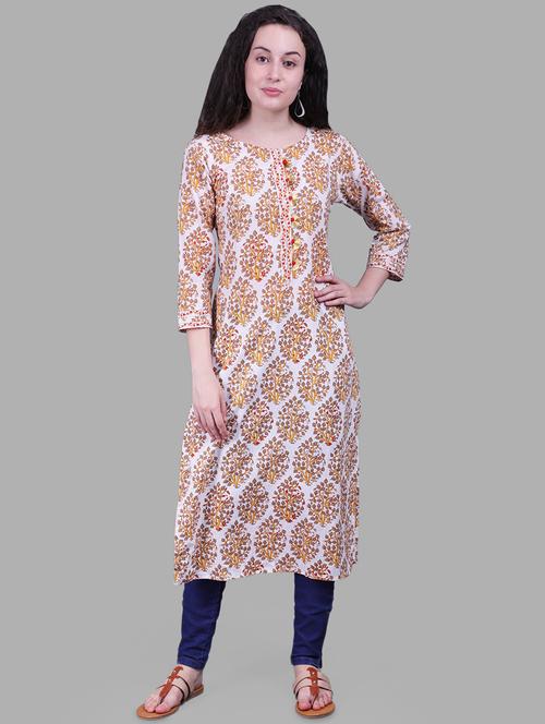floral printed straight kurta - 16389271 - Very Small Image - 1