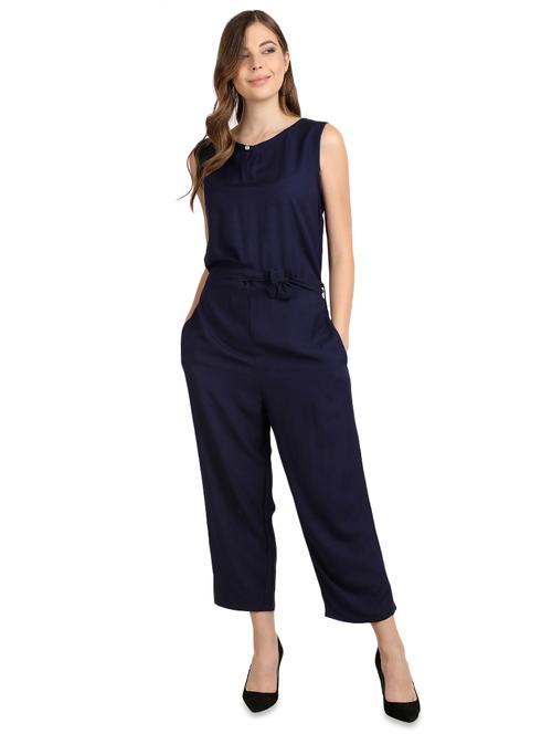 tie knot front full leg jumpsuit - 16389506 - Very Small Image - 1