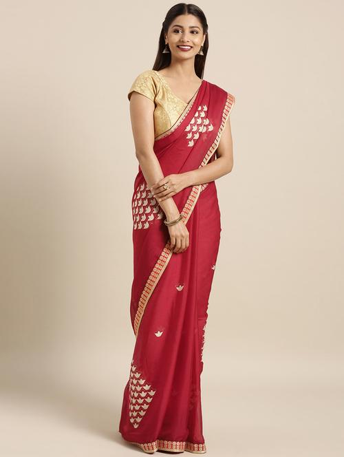 conversational printed saree with blouse - 16389921 - Very Small Image - 1