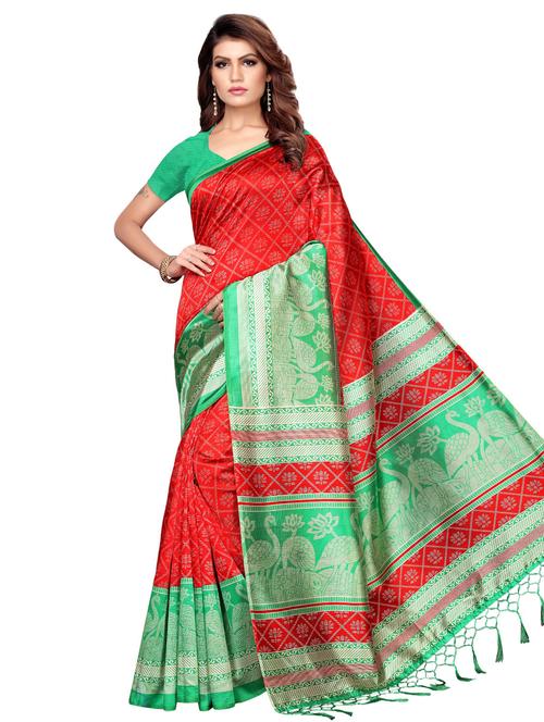 contrast border mysore silk saree with blouse - 16389995 - Very Small Image - 1