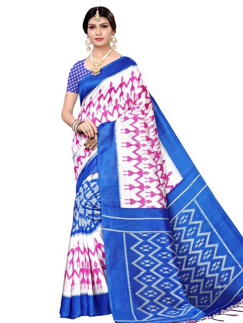 ikat printed mysore silk saree with blouse - 16390041 - Very Small Image - 1