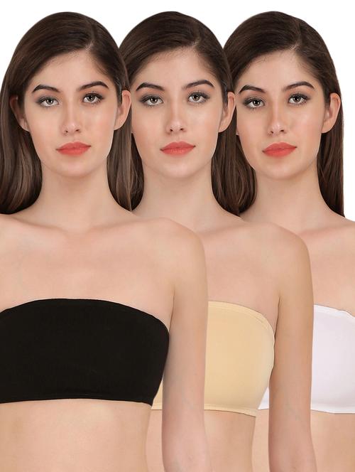 set of 3 solid tube bra - 16390122 - Very Small Image - 1