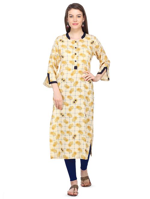 floral print straight kurta - 16391528 - Very Small Image - 1