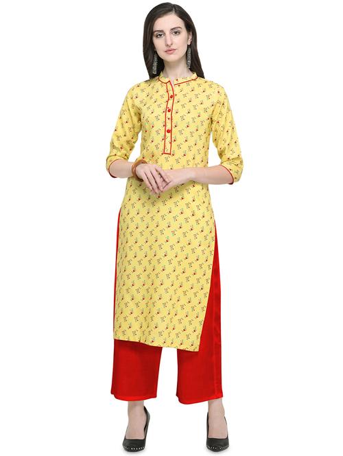 floral printed straight kurta - 16391596 - Very Small Image - 1