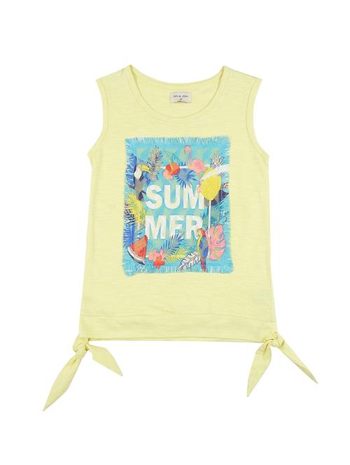 tie knot bottom embroidered applique tank top - 16391922 - Very Small Image - 1