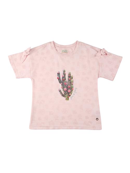 tie knot sleeve cactus print top - 16391931 - Very Small Image - 1