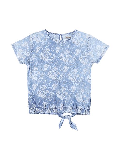 tie knot back floral top - 16391991 - Very Small Image - 1