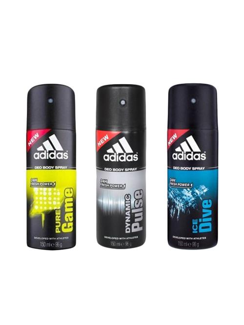 adidas 3 deodrants(pure game,dynamic pulse & ice dive) - 16392316 - Very Small Image - 1