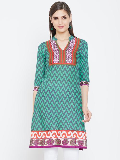 chevron straight kurta - 16392567 - Very Small Image - 1