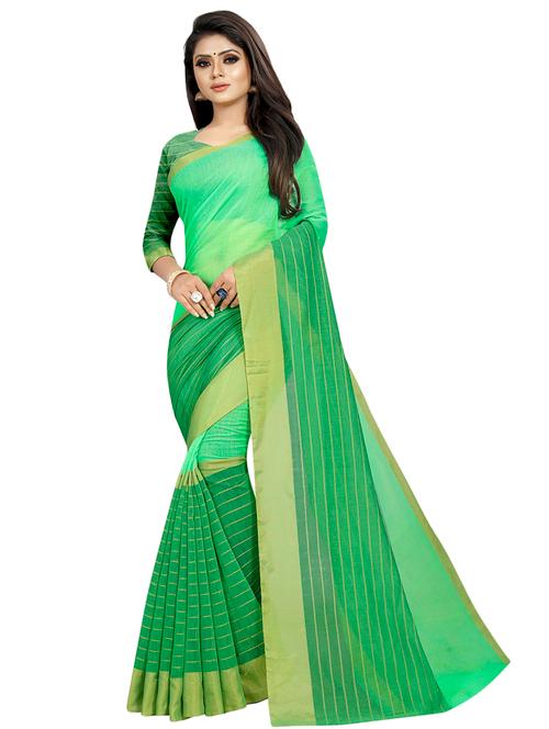 striped border kota doria saree with blouse - 16394250 - Very Small Image - 1